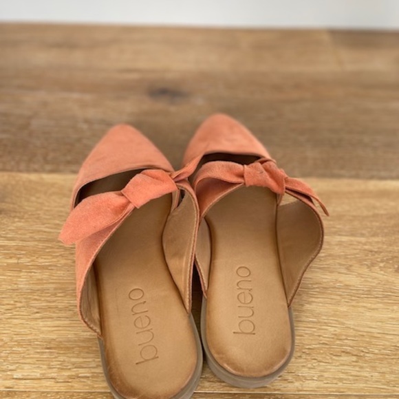 New Bueno Orange Suede Slides Size 7 - Picture 3 of 5